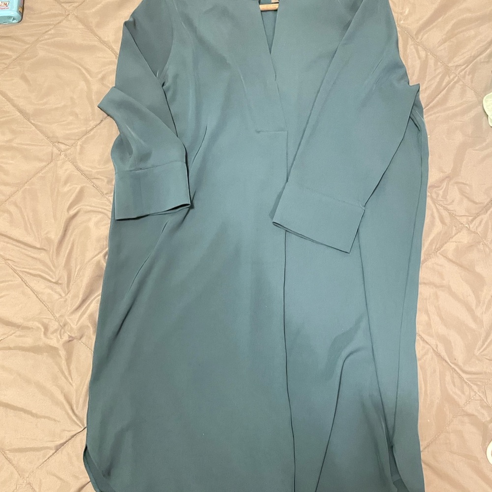 Worthington Teal V-Neck Shift Dress